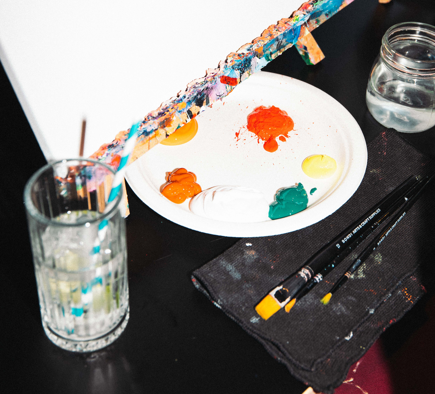 The cover image for the event: Join us for an evening of creativity where you’ll enjoy drinks and paint canvases with a guided instructor.