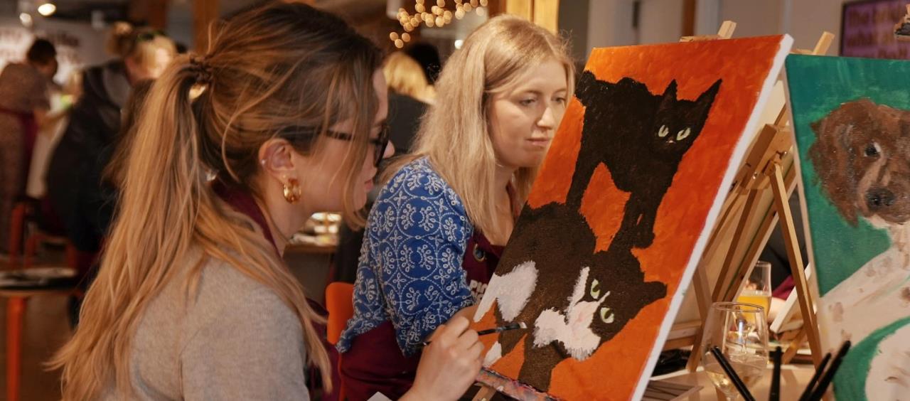 The cover image for the event: Join our dog‑themed Sip & Paint! Create your own pet portrait, enjoy drinks, and meet fellow dog lovers at this fun, dog‑friendly art event.