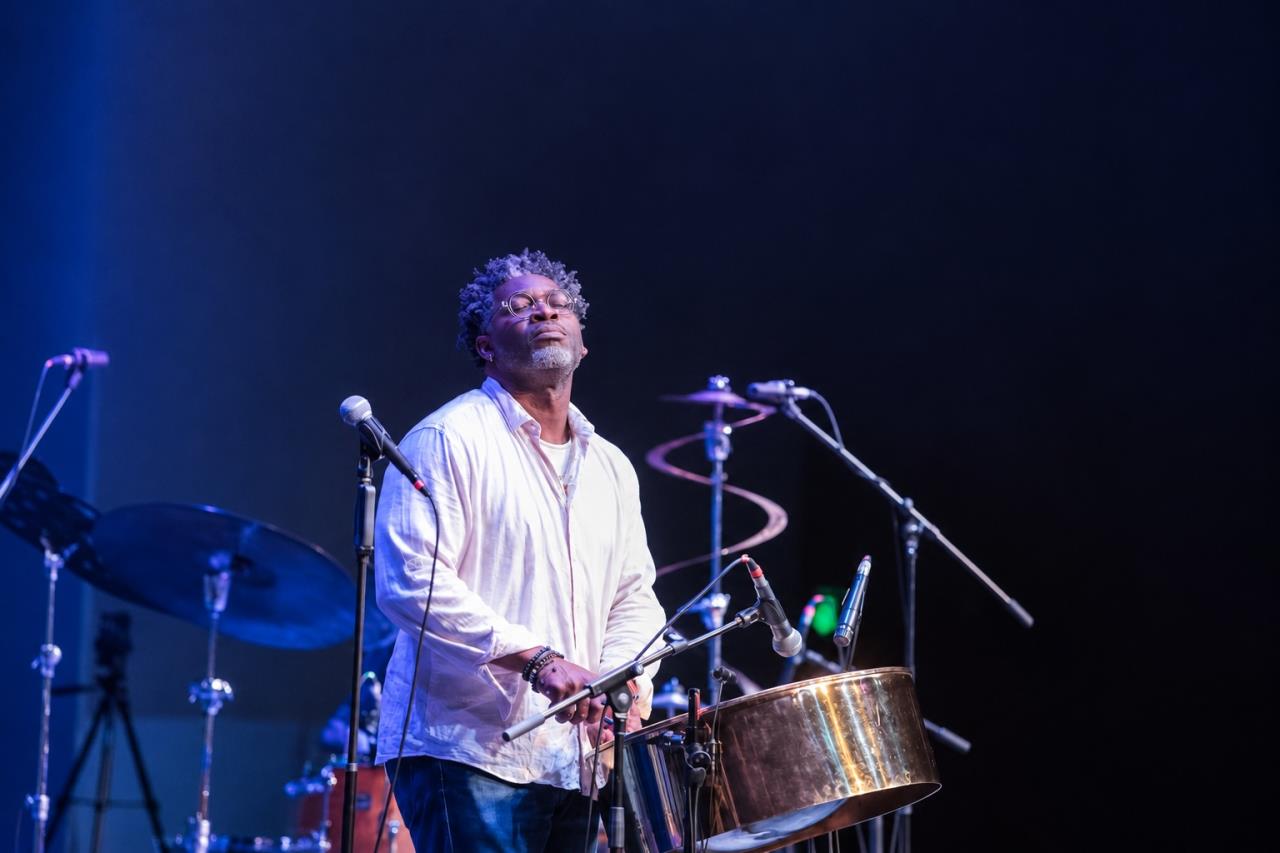 The cover image for the event: As part of the EFG London Jazz Festival, we’ve secured internationally acclaimed jazz musician and steel pan virtuoso Leon Foster Thomas 