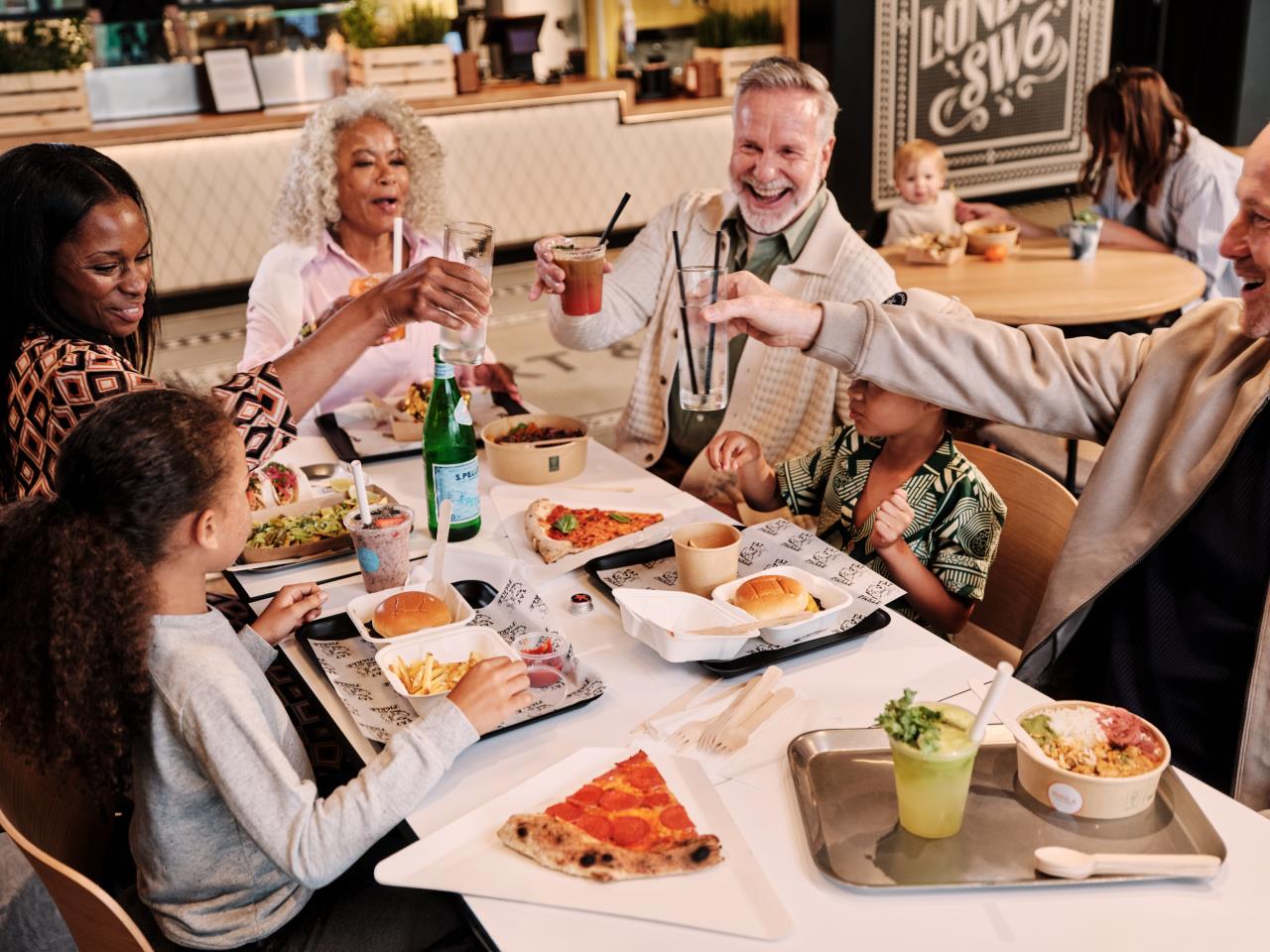 The cover image for the event: Grab any adult meal from Slice & Dice, Raps or Fat Pickle and enjoy a kids’ meal at 50% off. Family lunch just got easier!