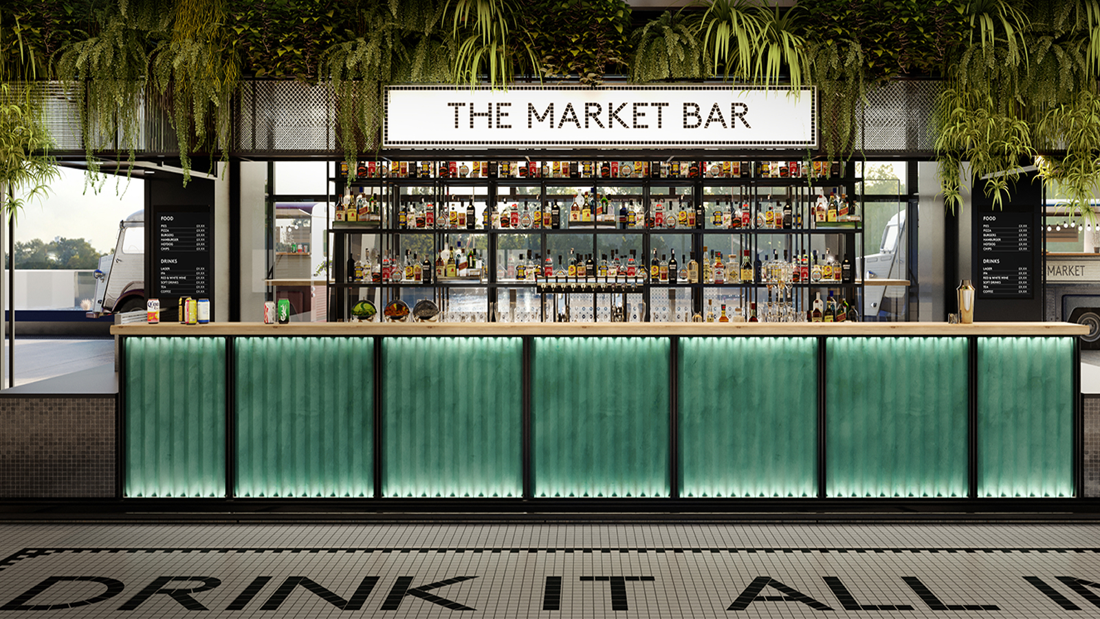 The hero image for the food and drink at Fulham Pier