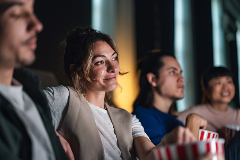 People watching a movie