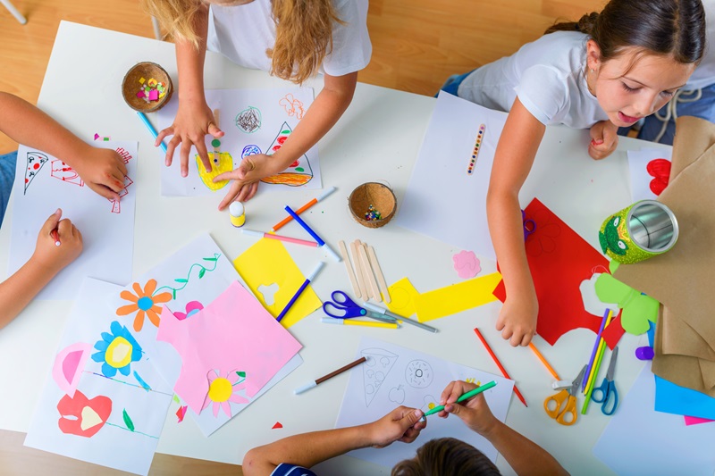 Children painting